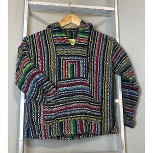 Iguana Jack Hoodie Sweatshirt Kid's Medium Baja 90s Grunge Multicolor